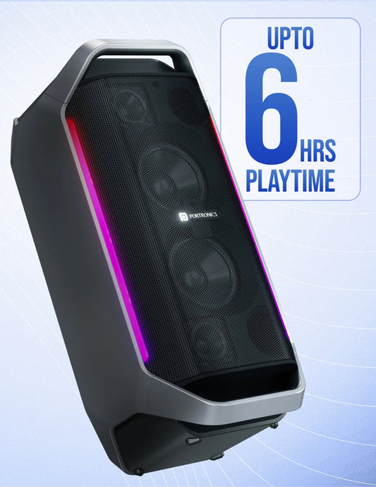 Portonics Dash 13 | 150W
Bass Boost Technology | Upto 6 Hours Playtime | Dual Driver Speaker | Type C Charging