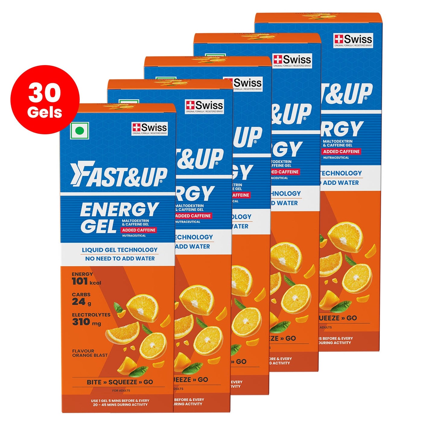 Fast&Up Energy Gel - Caffeinated - Orange Blast