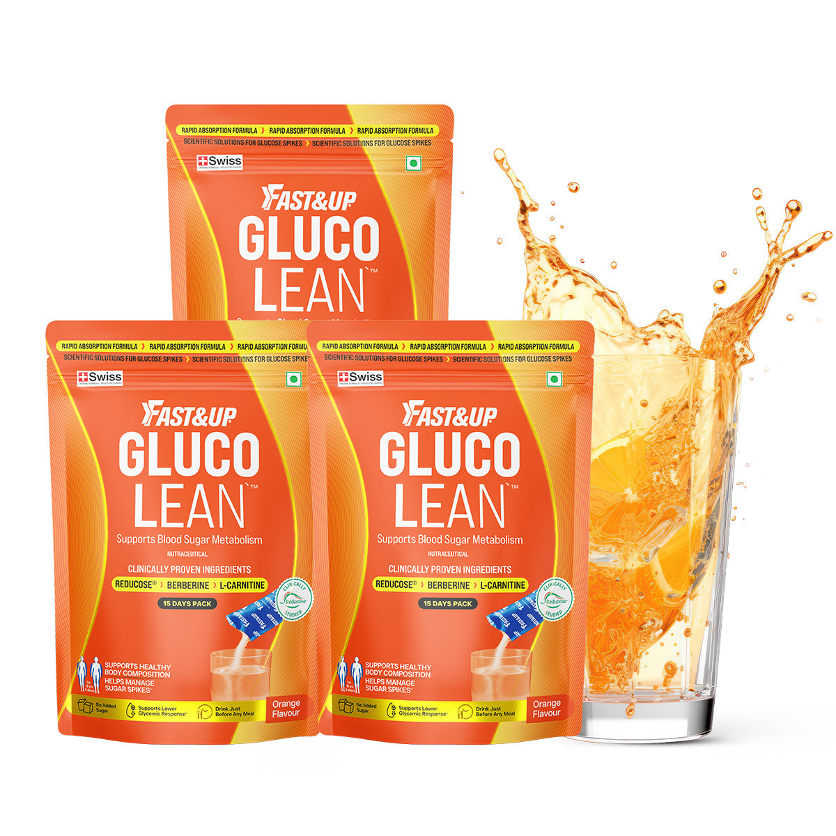 Fast&Up Glucolean For Low Glycaemic Response – Nature's GLP-1 - Orange