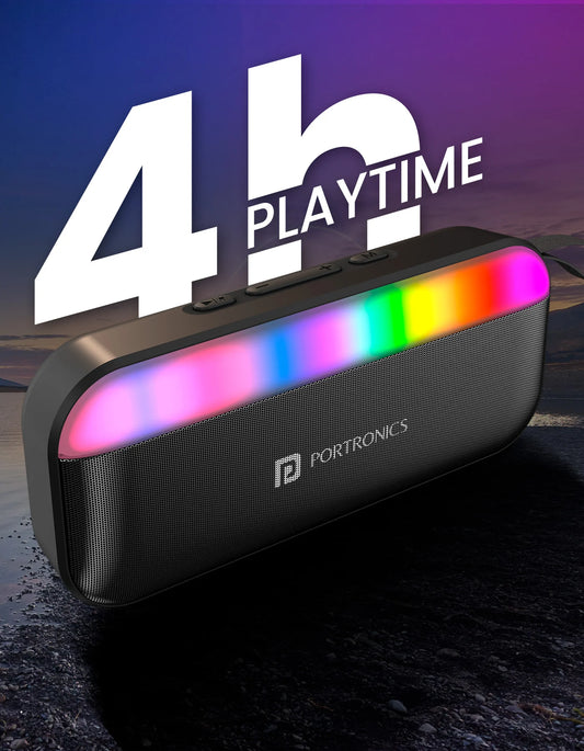 Portonics Plugs 3
Upto 4 Hour Playtime | Bluetooth 5.3V | RGB LED Lights | Type C Charging