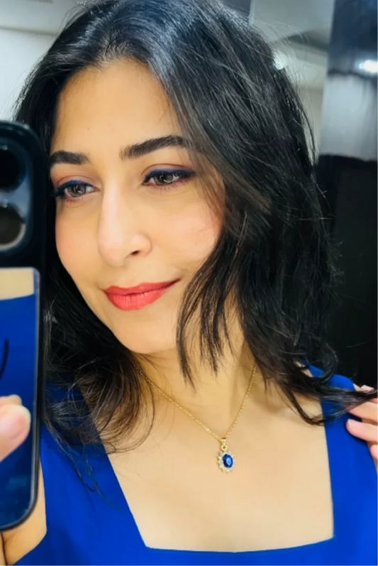 HERMOSA ACCESSORIESS
Blue Sapphire Pendant Necklace Artificial Jewellery
