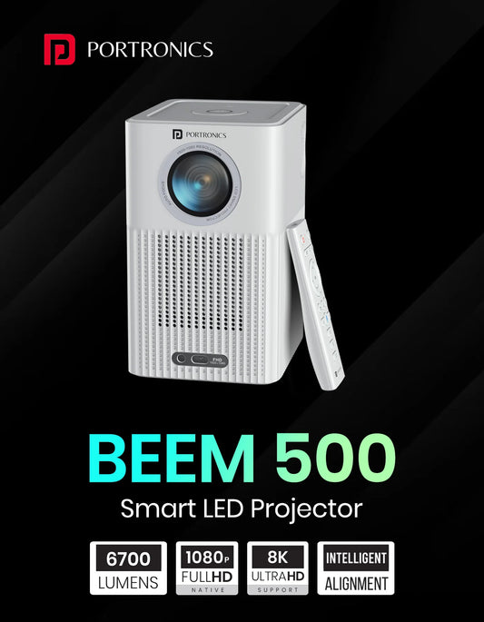 Portonics Beem 500
1080p FHD Native | Voice-enabled Remote | 6700 Lumens | 16W Speakers
