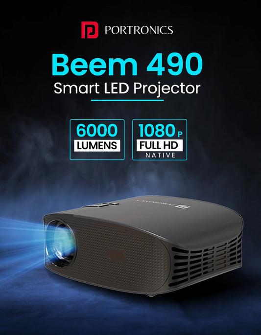 Portonics Beem 490
Streaming Apps | 1080p Full HD | 6000 Lumens | 5W Speaker
