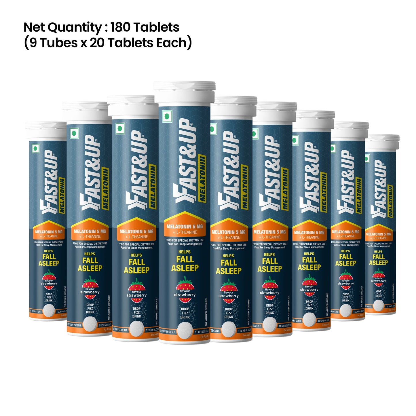 Fast&Up Fastest Acting 5 mg Melatonin with No Added Sugar - Strawberry