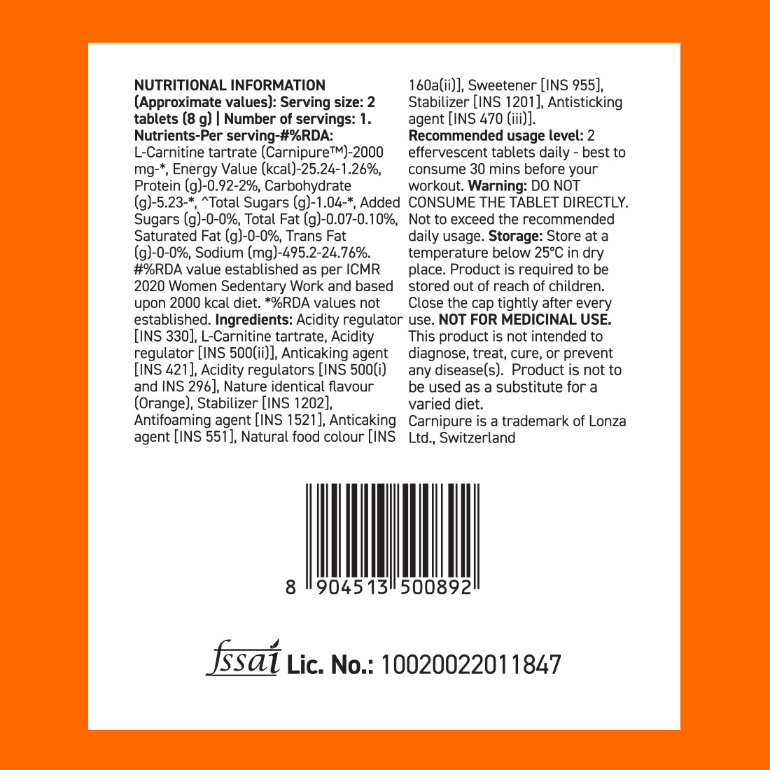 Fast&Up Lean Body for Weight Loss- Orange | Mini Tube