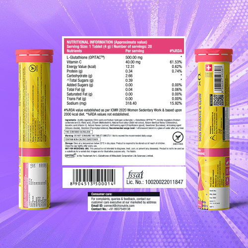 Fast&Up Glow- Brighter Skin with Japanese Glutathione - Strawberry Lemon Flavour