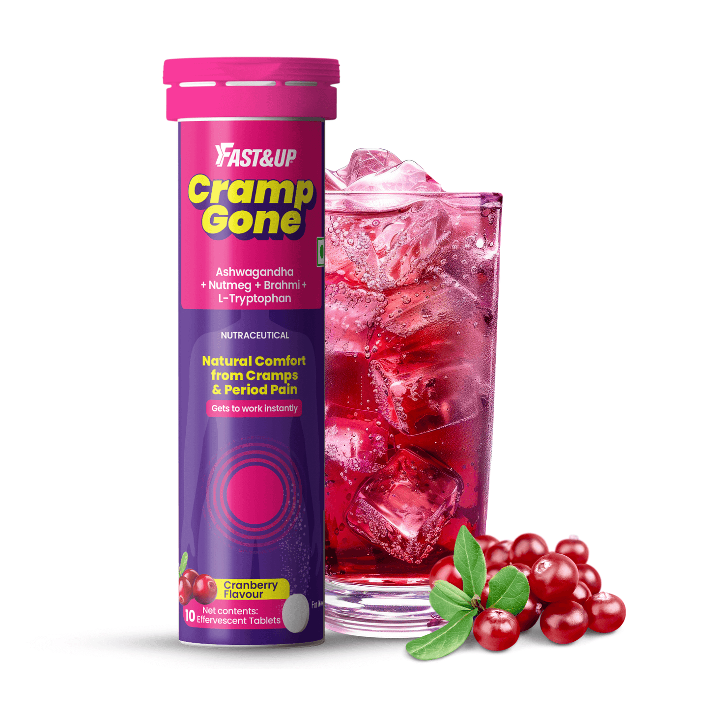 Fast&Up Cramp Gone – Menstrual Cramps & Pain Support - Cranberry