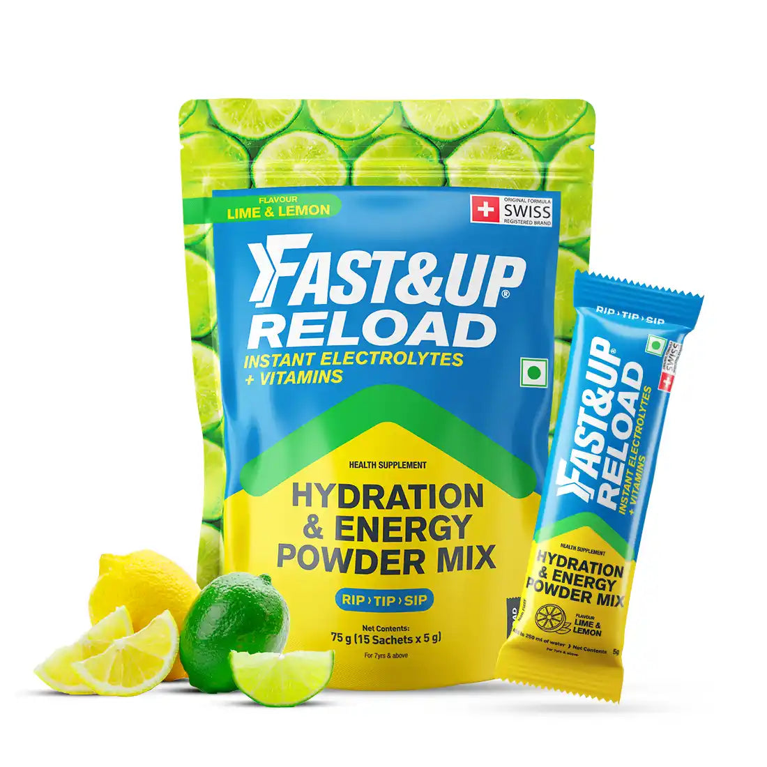 Fast&Up Reload - Low Sugar Instant Hydration Sticks - Lime & Lemon