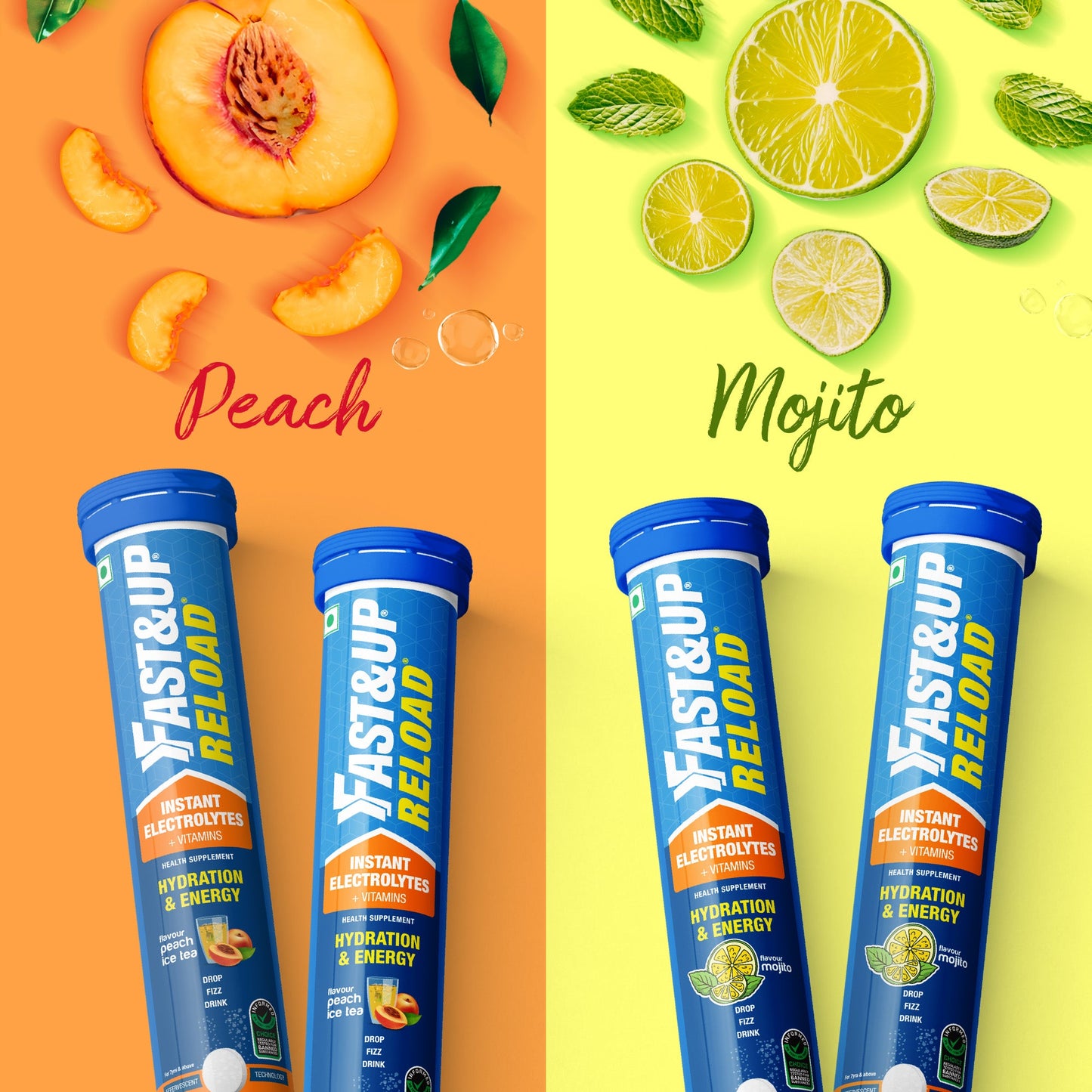 Fast&Up Reload Beach Paradise Pack - Peach Iced Tea and Mojito