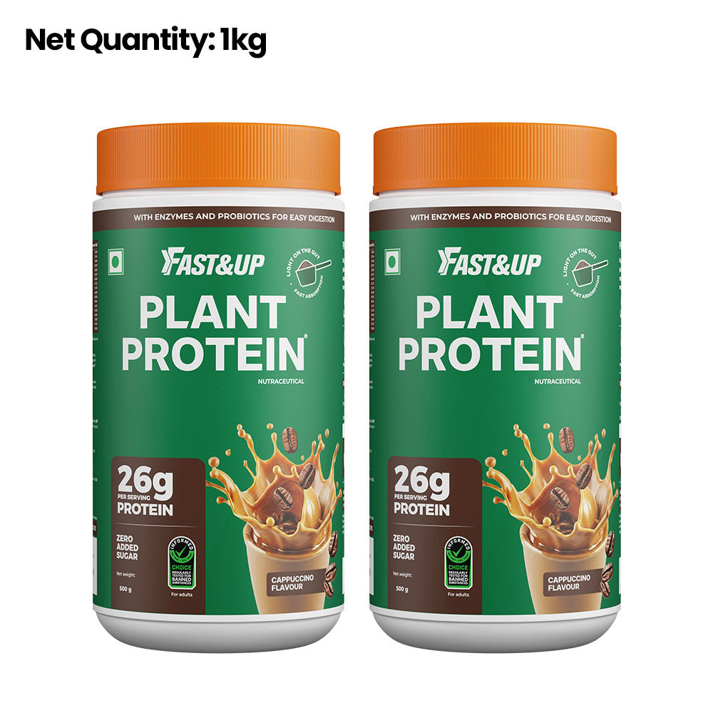 Fast&Up Plant Protein - Cappuccino - 1kg (Pack of 2)