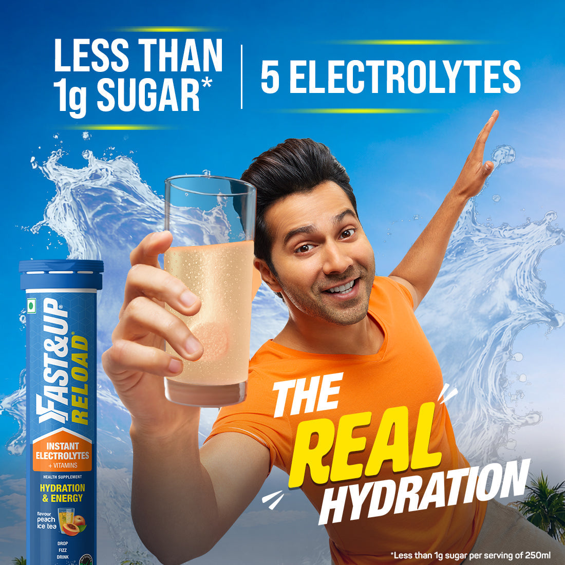Fast&Up Reload - Low Sugar Instant Hydration Drink - Peach Iced Tea