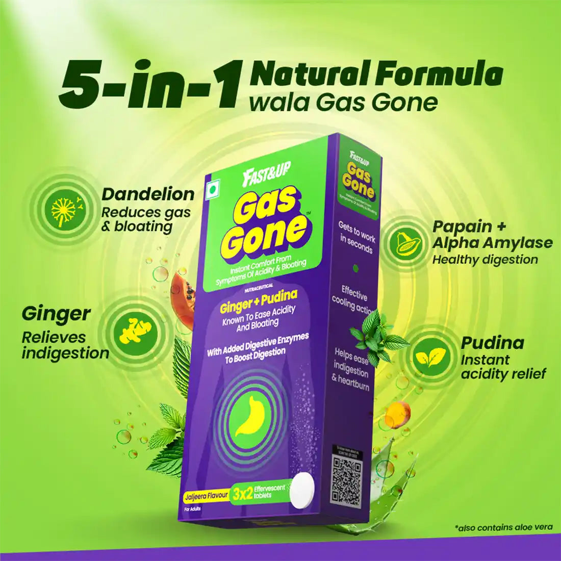Fast&Up Gas Gone | Rapid Relief from Acidity - Jaljeera