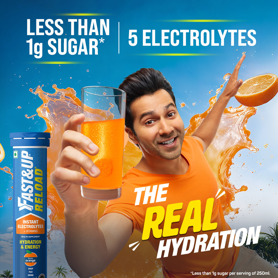 Fast&Up Reload Low Sugar Instant Hydration Drink - Orange