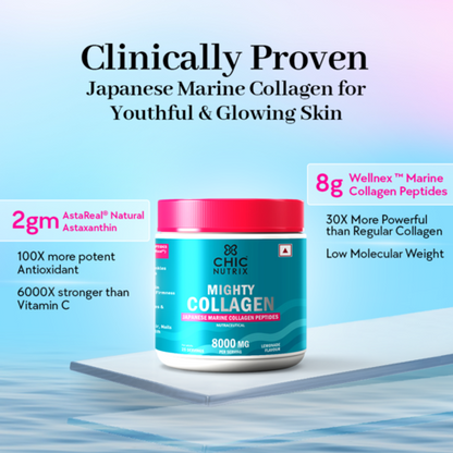 Fast&Up Marine Collagen Supplement for Youthful Skin - Lemonade