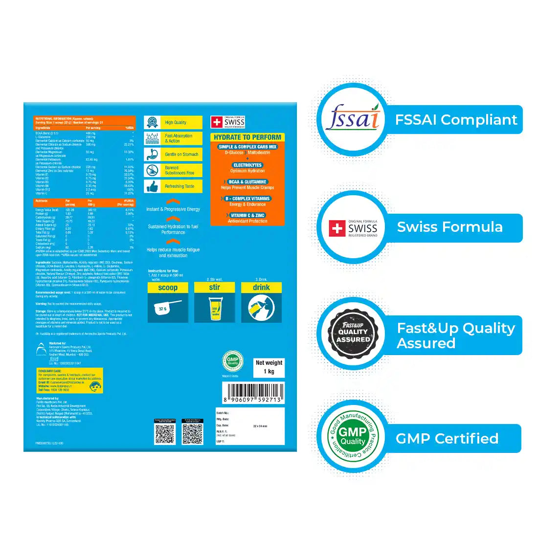 Fast&Up Reload ISO Lemon - Pack of 1