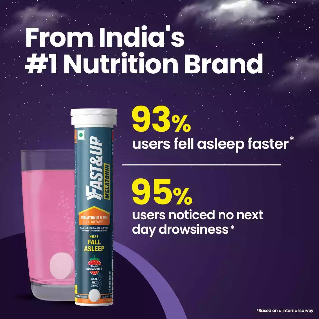 Fast&Up Fastest Acting 5 mg Melatonin with No Added Sugar