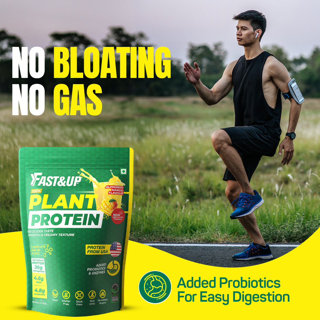 Fast&Up Plant Protein - Alphonso Mango - 25 Servings