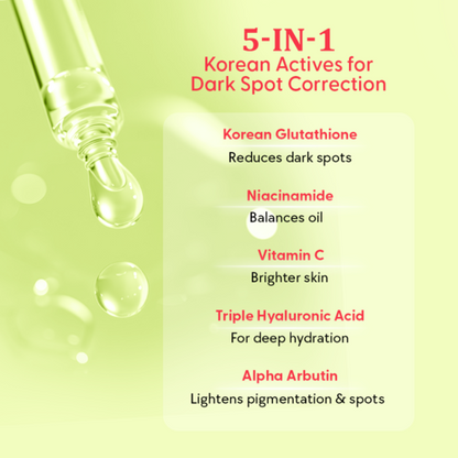 Fast&Up Outshine Korean Face Serum – Fades Dark Spots & Brightens Skin with Glutathione, Niacinamide & Vitamin C