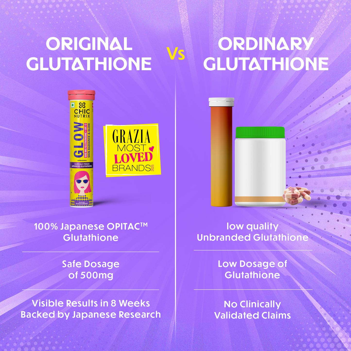 Fast&Up Glow- Brighter Skin with Japanese Glutathione - Strawberry Lemon Flavour