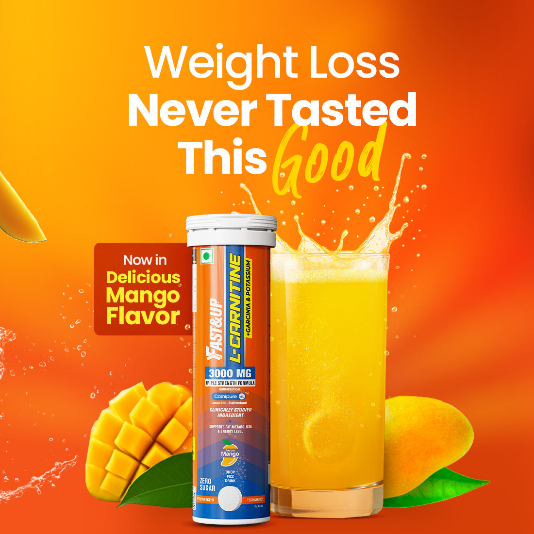 Fast&Up L-Carnitine 3000mg + Energy Gel | Mango