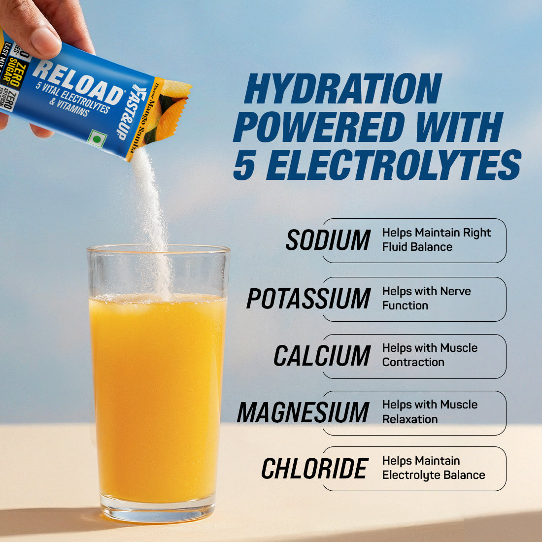 Fast&Up Reload Zero Sugar Instant Hydration Sticks- Mango Samba