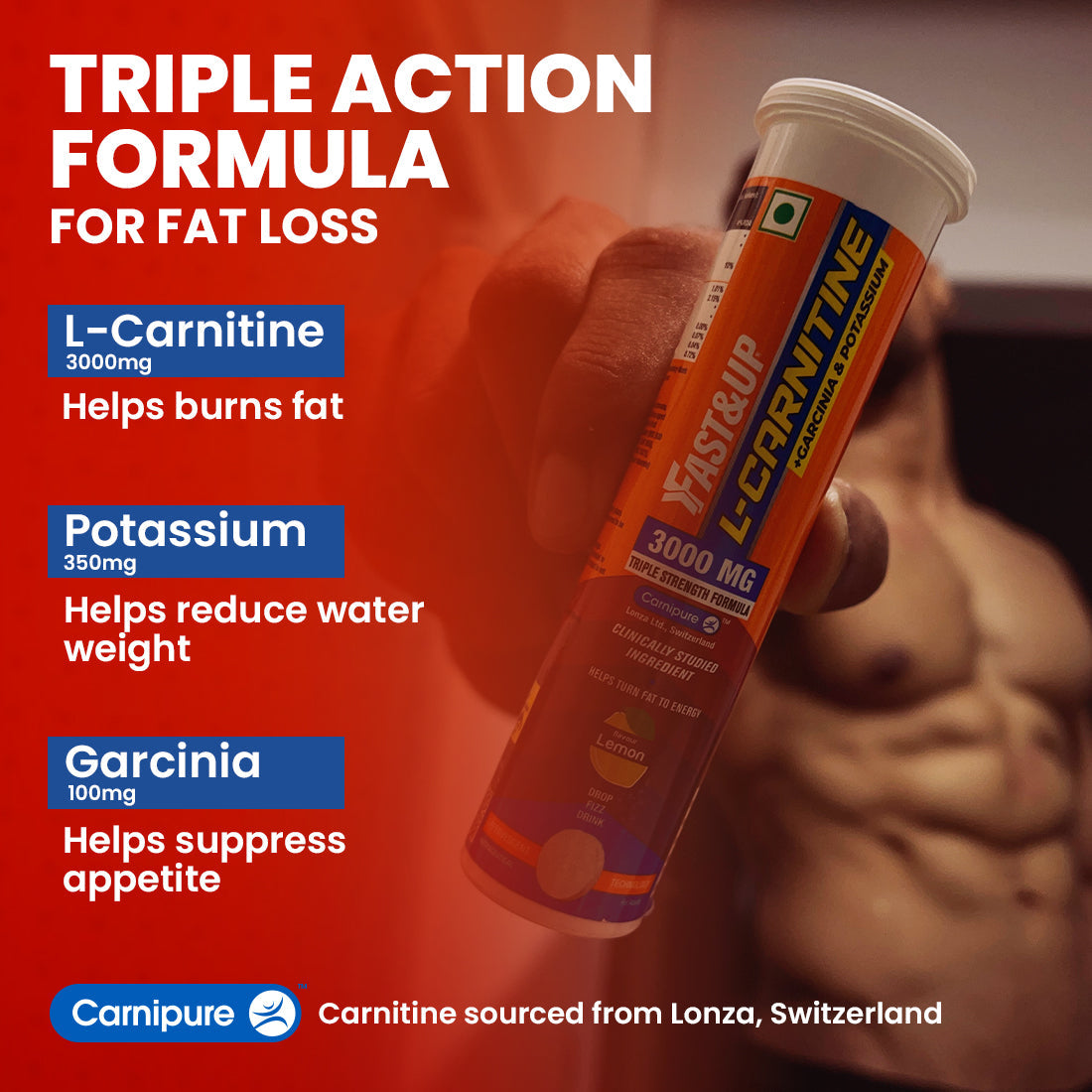 Fast&Up L-Carnitine 3000mg + Glow | Orange Flavor