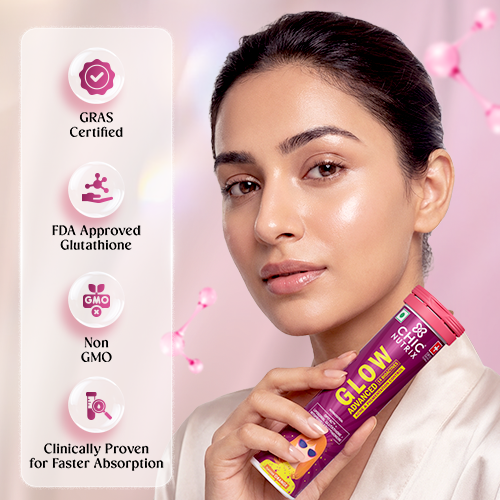 Fast&Up Chicnutrix Glow Advanced – Liposomal Glutathione, Ergothioneine & Strong Antioxidant Formula for Uneven Skin Tone