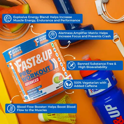 Fast&Up Pre Workout - Orange Flavour - 30 Servings