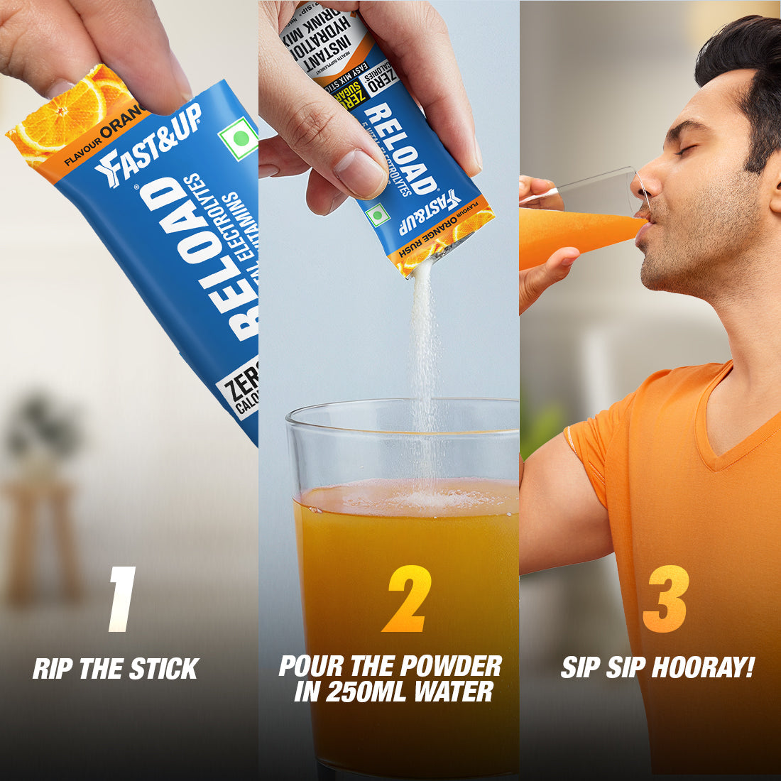 Fast&Up Reload Zero Sugar Instant Hydration Sticks - Assorted