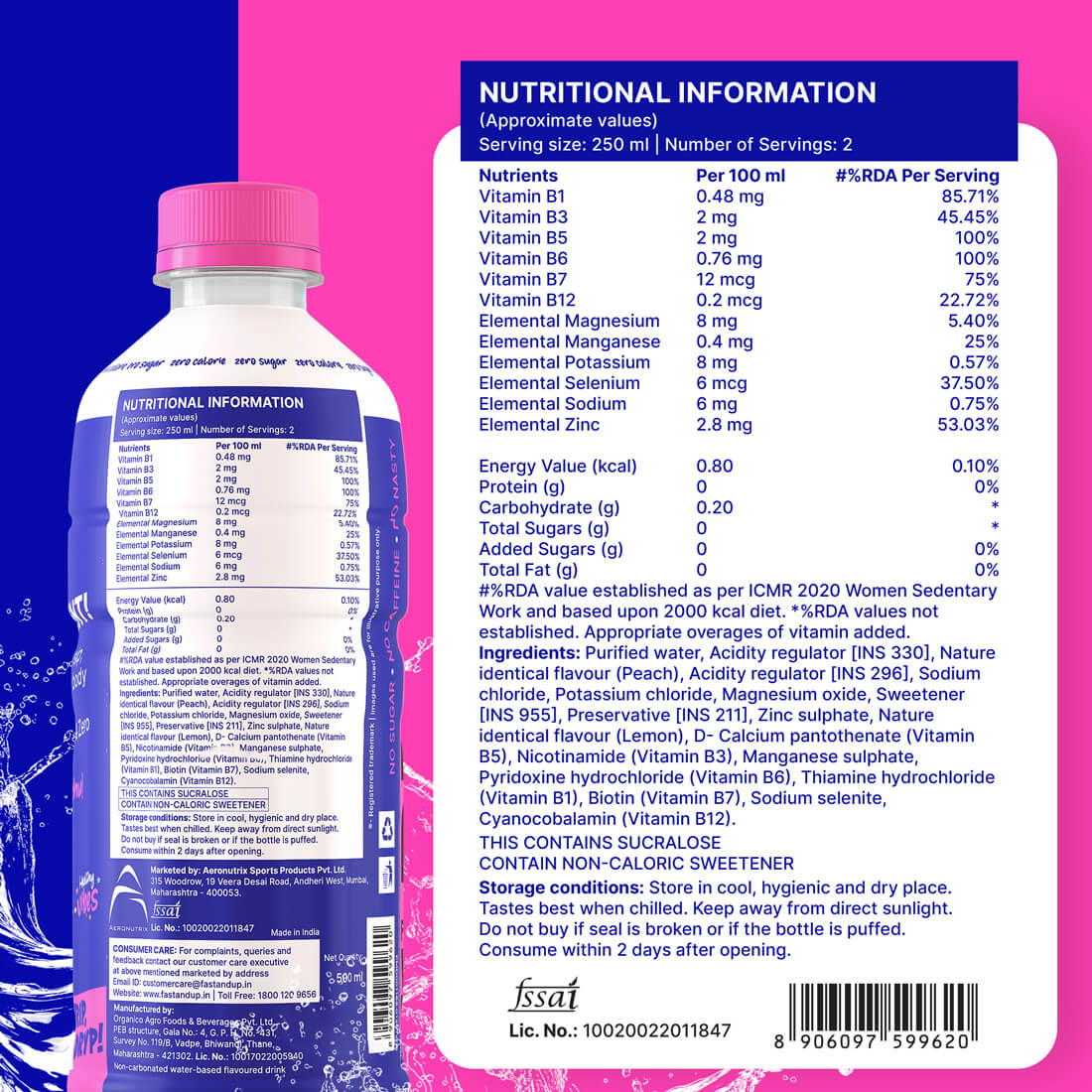 Fast&Up Dryp Vitamin Drink - Peach