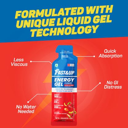 Fast&Up Energy Gel - Caffeinated - Strawberry Banana