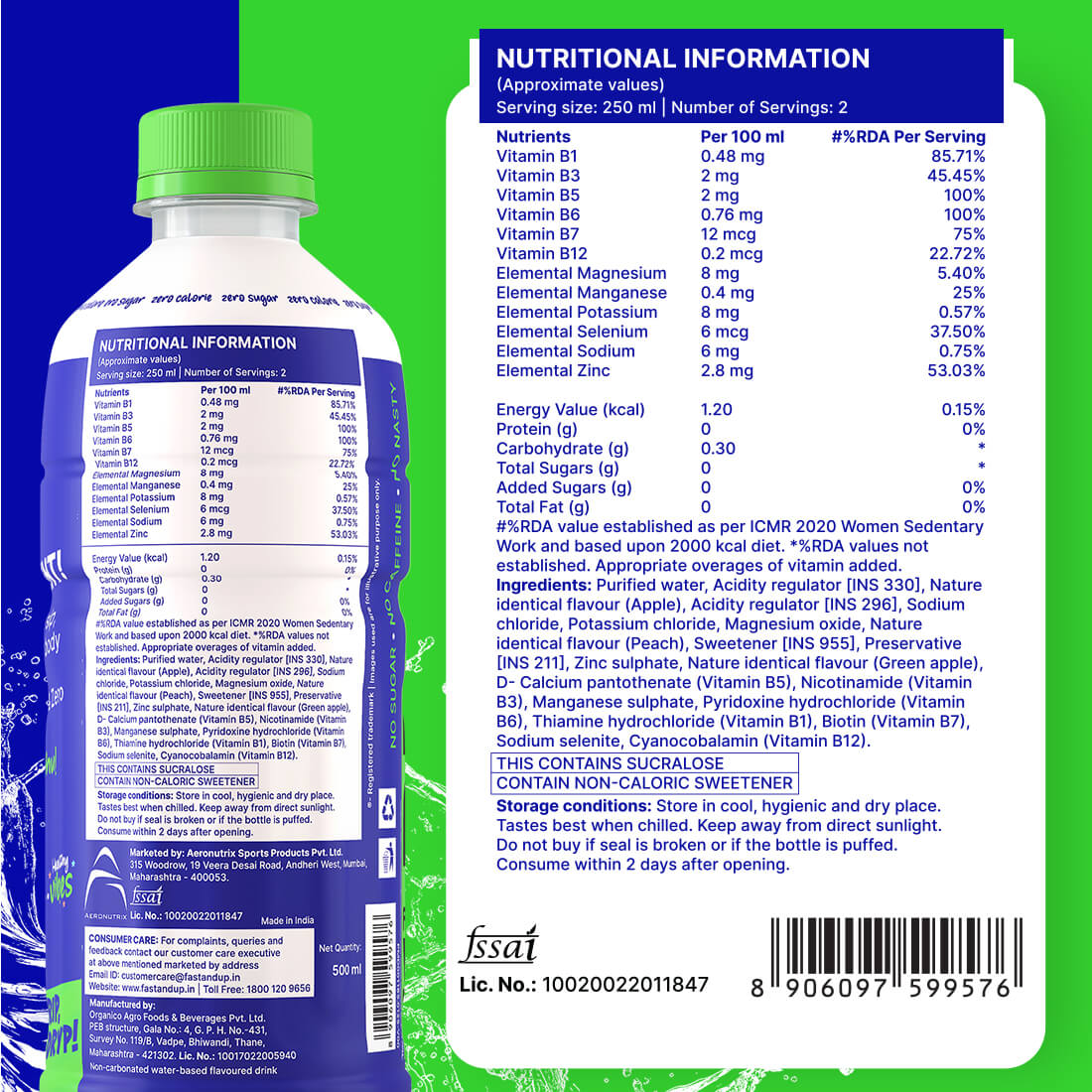 Fast&Up Dryp Vitamin Drink - Apple