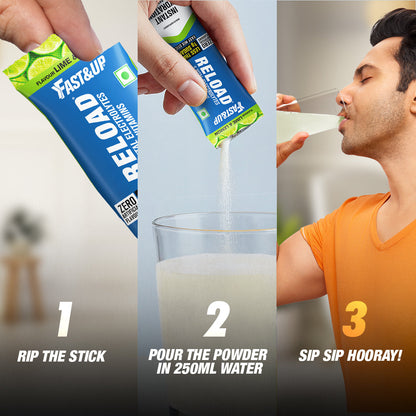 Fast&Up Reload - Low Sugar Instant Hydration Sticks - Lime & Lemon