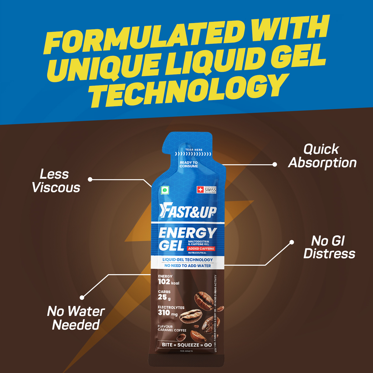Fast&Up Energy Gel - Caffeinated - Caramel Coffee