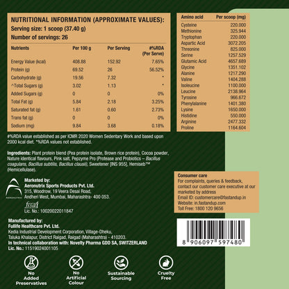 Fast&Up Plant Protein - Cookies & Cream - 1Kg