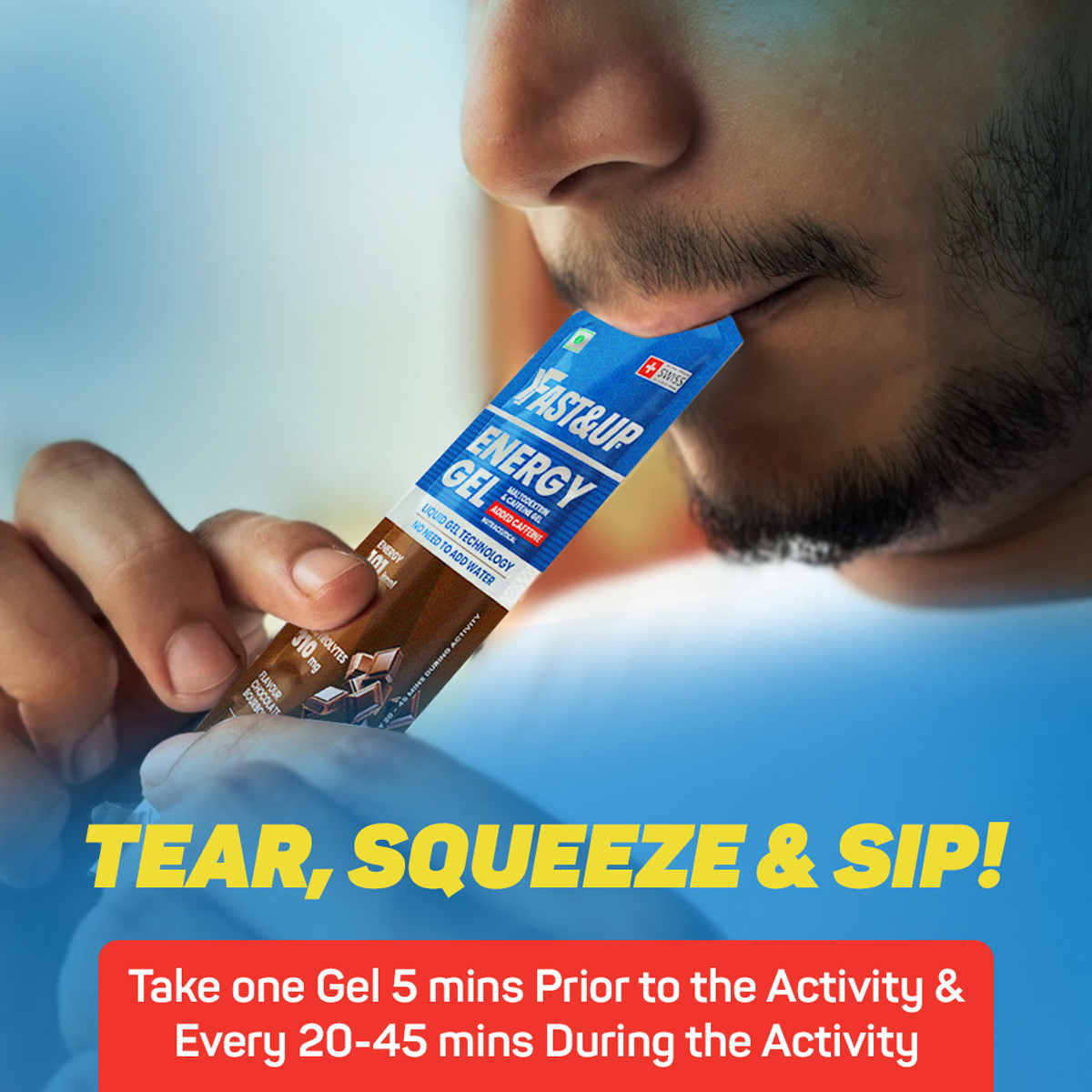 Fast&Up Energy Gel - Caffeinated - Strawberry Banana