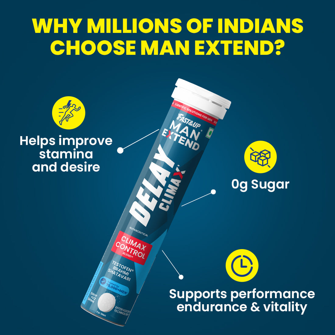 Fast&Up Man Extend Delay Climax- India's First Supplement for Better S*x - Cola