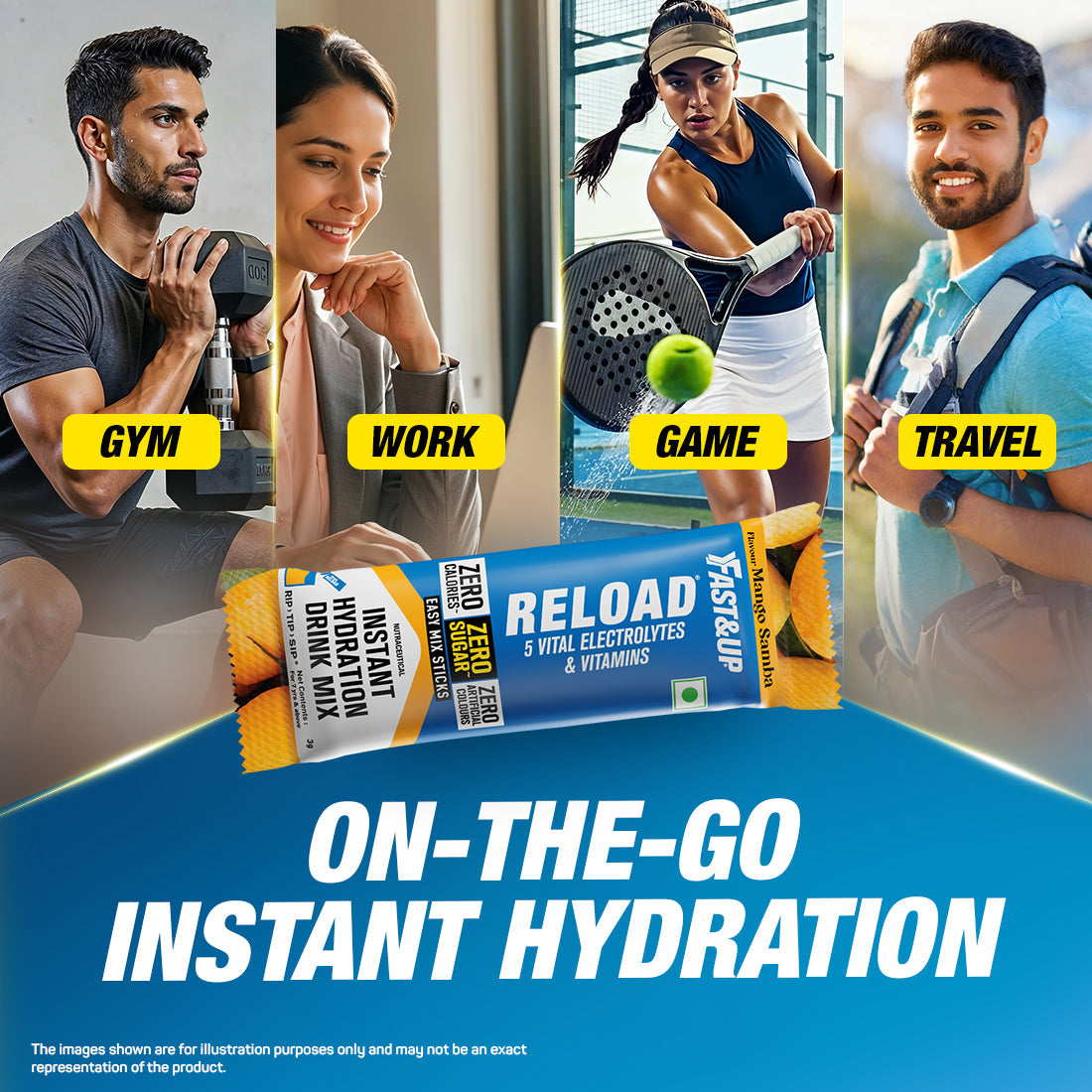Fast&Up Reload Zero Sugar Instant Hydration Sticks- Mango Samba