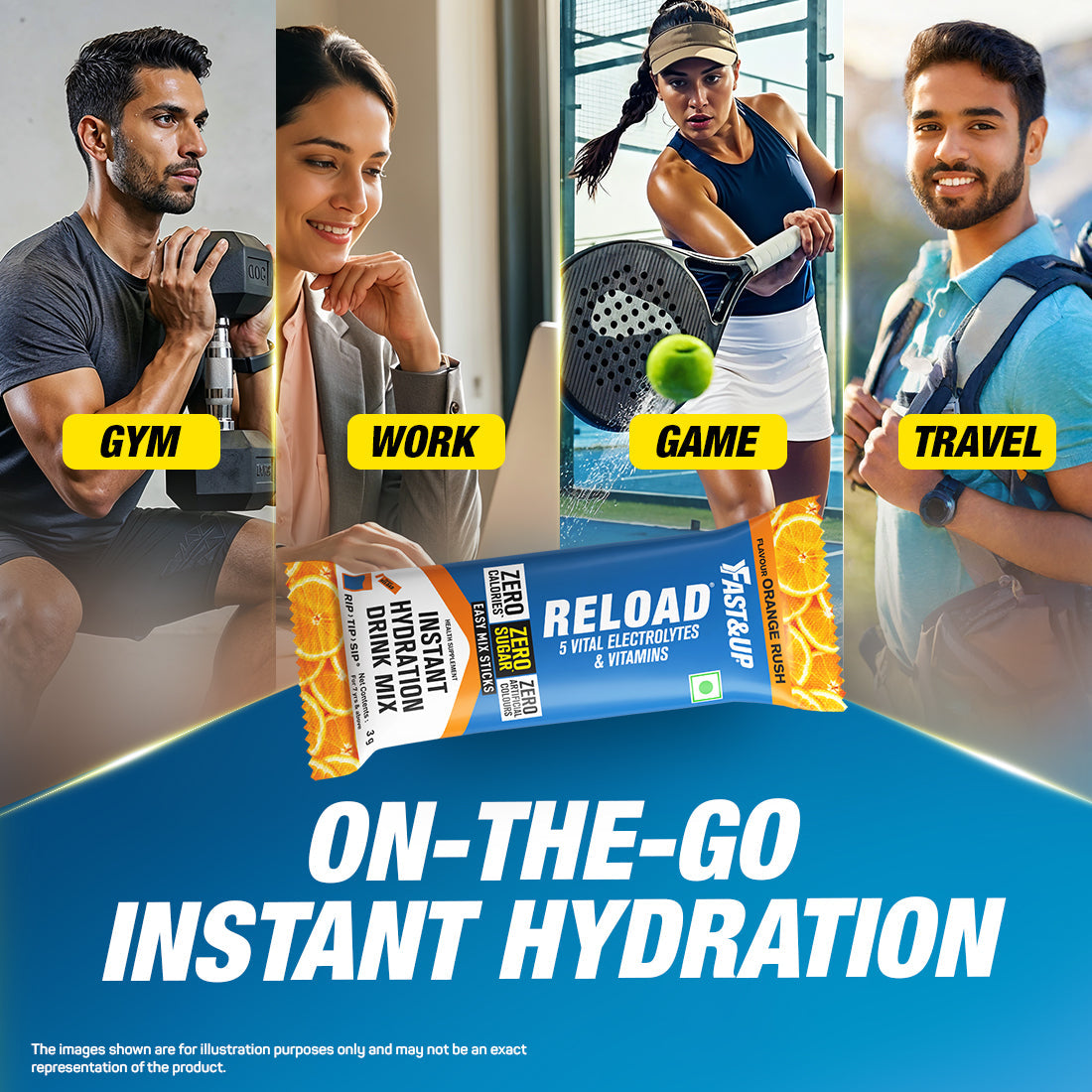Fast&Up Reload Zero Sugar Instant Hydration Sticks - Assorted
