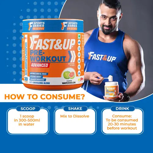 Fast&Up Pre Workout - Orange Flavour - 30 Servings