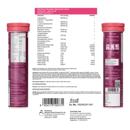 Fast&Up Chicnutrix Glow Advanced – Liposomal Glutathione, Ergothioneine & Strong Antioxidant Formula for Uneven Skin Tone