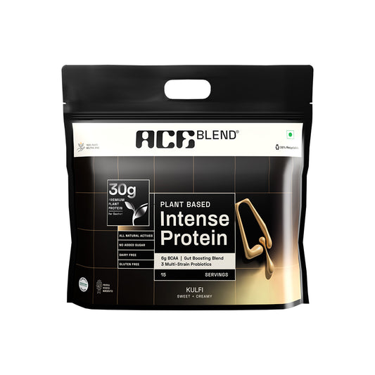 Ace Blend Intense 30G Plant Protein, Muscle Growth & Recovery, No Added Sugar, Kulfi (30 Servings)