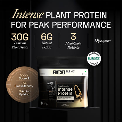 Ace Blend Intense 30G Plant Protein, Muscle Growth & Recovery, No Added Sugar, Kulfi (30 Servings)