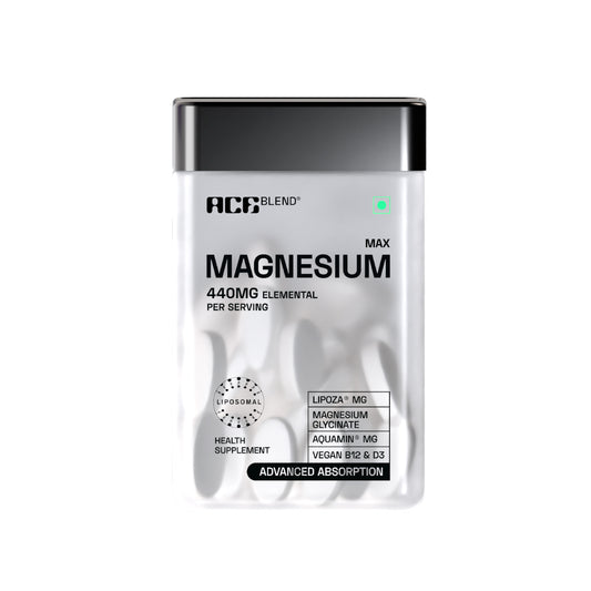 Ace Blend 440mg Elemental Max Magnesium, 1600mg Triple Complex, Calcium, Vitamin B12&D3 (60 tablets)