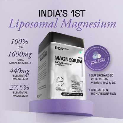 Ace Blend 440mg Elemental Max Magnesium, 1600mg Triple Complex, Calcium, Vitamin B12&D3 (60 tablets)