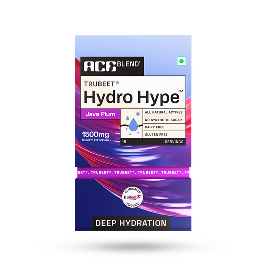 Ace Blend Hydro Hype, Natural Beetroot Extract with Vitamins & Minerals | Java Plum (15 Sachets)