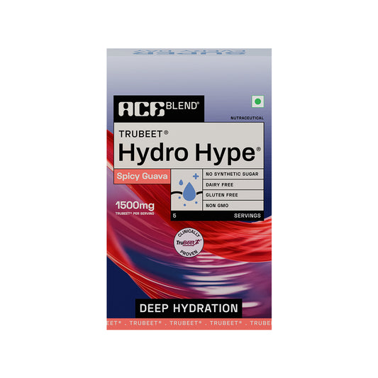 Ace Blend Hydro Hype, Natural Beetroot Extract with Vitamins & Minerals | Spicy Guava (5 Sachets)