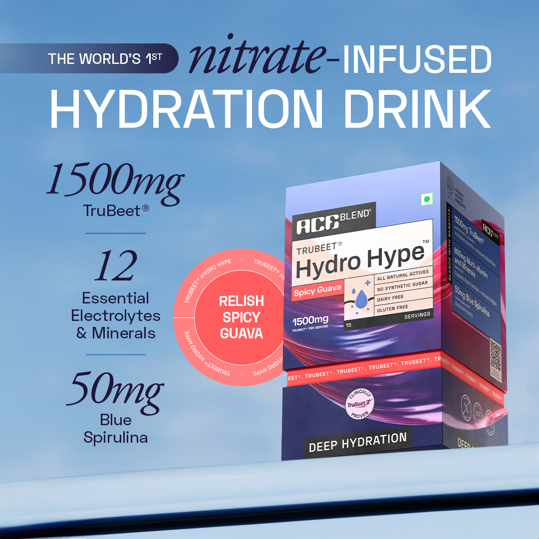 Ace Blend Hydro Hype, Natural Beetroot Extract with Vitamins & Minerals | Spicy Guava (5 Sachets)