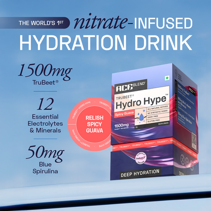 Ace Blend Hydro Hype, Natural Beetroot Extract with Vitamins & Minerals | Spicy Guava (5 Sachets)