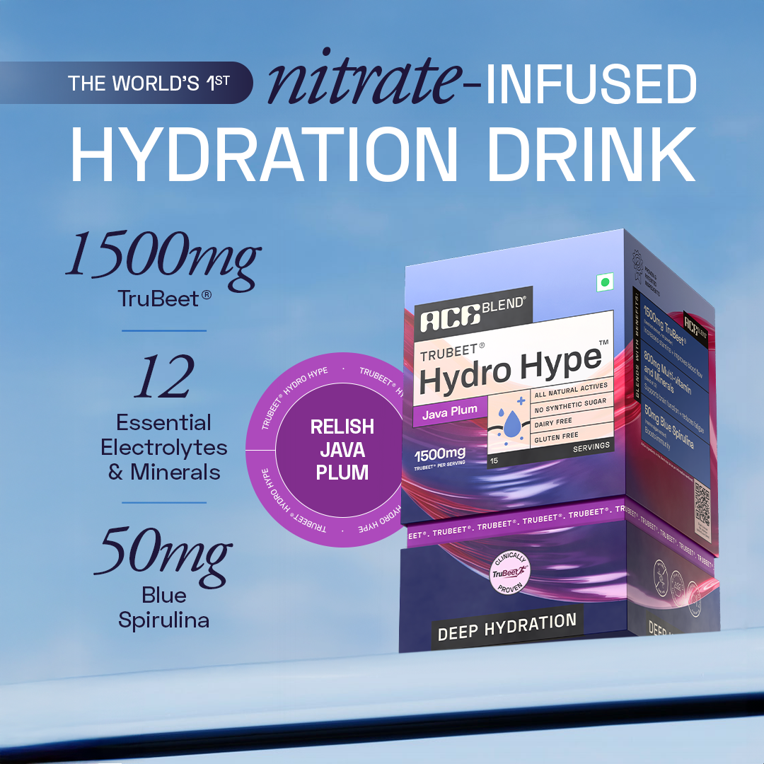 Ace Blend Hydro Hype, Natural Beetroot Extract with Vitamins & Minerals | Java Plum (5 Sachets)